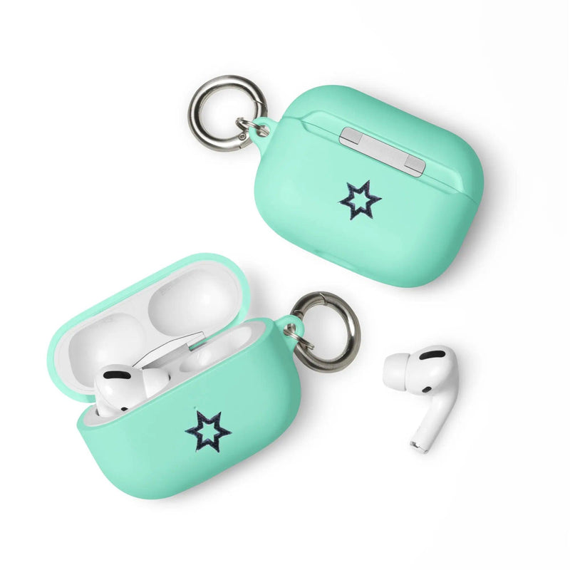 Load image into Gallery viewer, Jewish Star Dust Shock Resistant 2-in-1 Tough AirPods Case with Metal Carabiner Various Colors CREATIVETECH