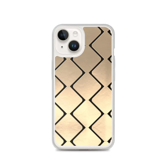 Metal Golden Grid Flexible Clear iPhone Case Bump Resistant Corners CREATIVETECH
