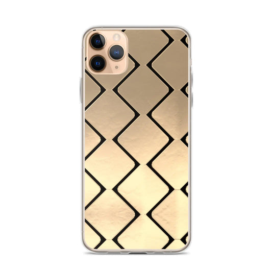 Metal Golden Grid Flexible Clear iPhone Case Bump Resistant Corners CREATIVETECH