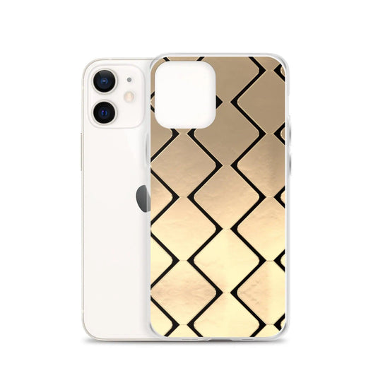 Metal Golden Grid Flexible Clear iPhone Case Bump Resistant Corners CREATIVETECH
