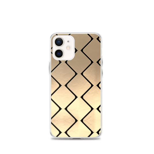 Metal Golden Grid Flexible Clear iPhone Case Bump Resistant Corners CREATIVETECH