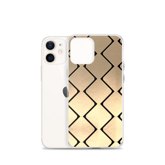 Metal Golden Grid Flexible Clear iPhone Case Bump Resistant Corners CREATIVETECH