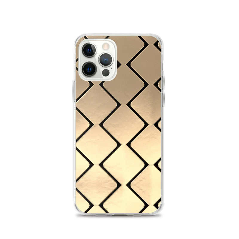 Load image into Gallery viewer, Metal Golden Grid Flexible Clear iPhone Case Bump Resistant Corners CREATIVETECH