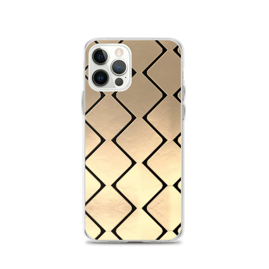 Metal Golden Grid Flexible Clear iPhone Case Bump Resistant Corners CREATIVETECH