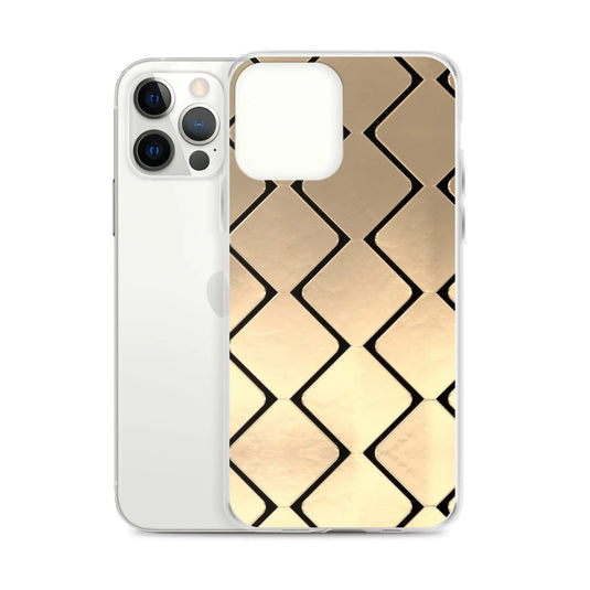 Metal Golden Grid Flexible Clear iPhone Case Bump Resistant Corners CREATIVETECH