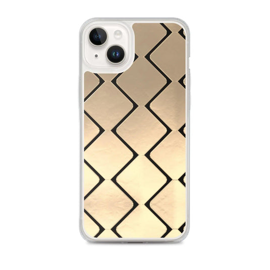 Metal Golden Grid Flexible Clear iPhone Case Bump Resistant Corners CREATIVETECH