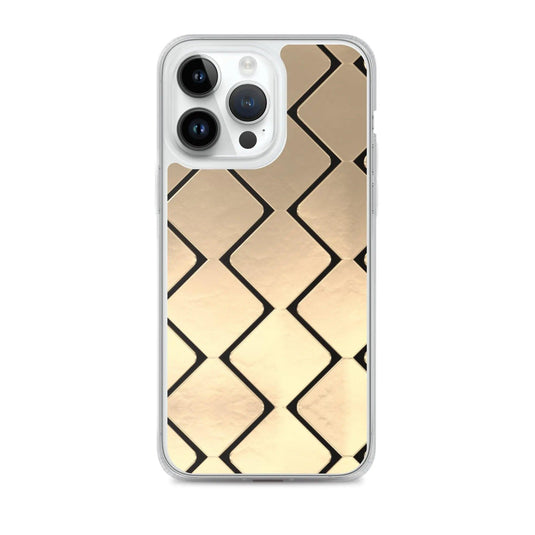 Metal Golden Grid Flexible Clear iPhone Case Bump Resistant Corners CREATIVETECH