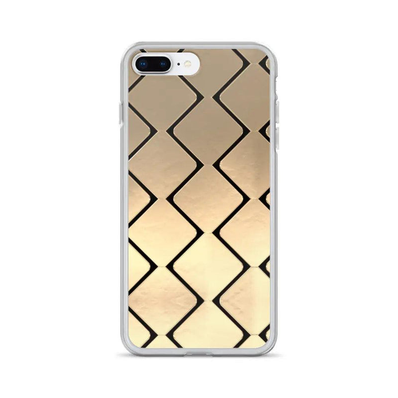 Load image into Gallery viewer, Metal Golden Grid Flexible Clear iPhone Case Bump Resistant Corners CREATIVETECH