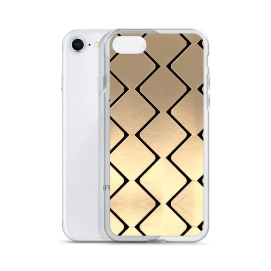 Metal Golden Grid Flexible Clear iPhone Case Bump Resistant Corners CREATIVETECH