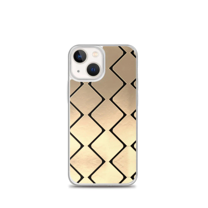 Load image into Gallery viewer, Metal Golden Grid Flexible Clear iPhone Case Bump Resistant Corners CREATIVETECH