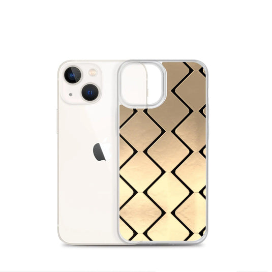 Metal Golden Grid Flexible Clear iPhone Case Bump Resistant Corners CREATIVETECH