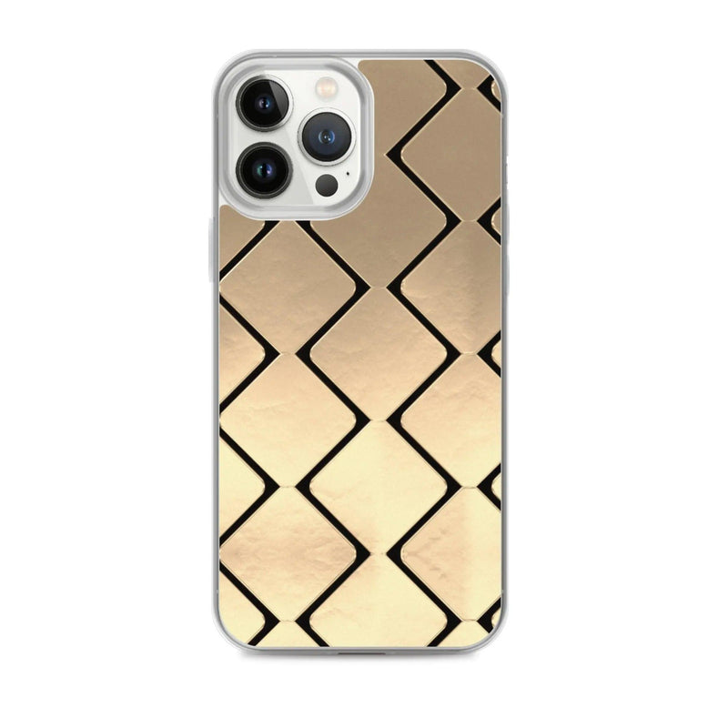 Load image into Gallery viewer, Metal Golden Grid Flexible Clear iPhone Case Bump Resistant Corners CREATIVETECH