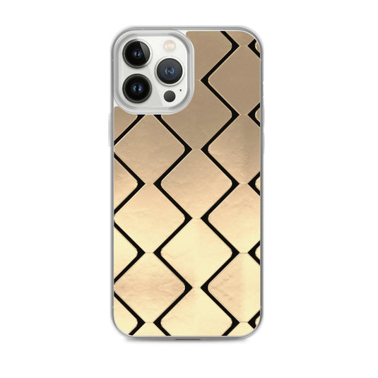 Metal Golden Grid Flexible Clear iPhone Case Bump Resistant Corners CREATIVETECH