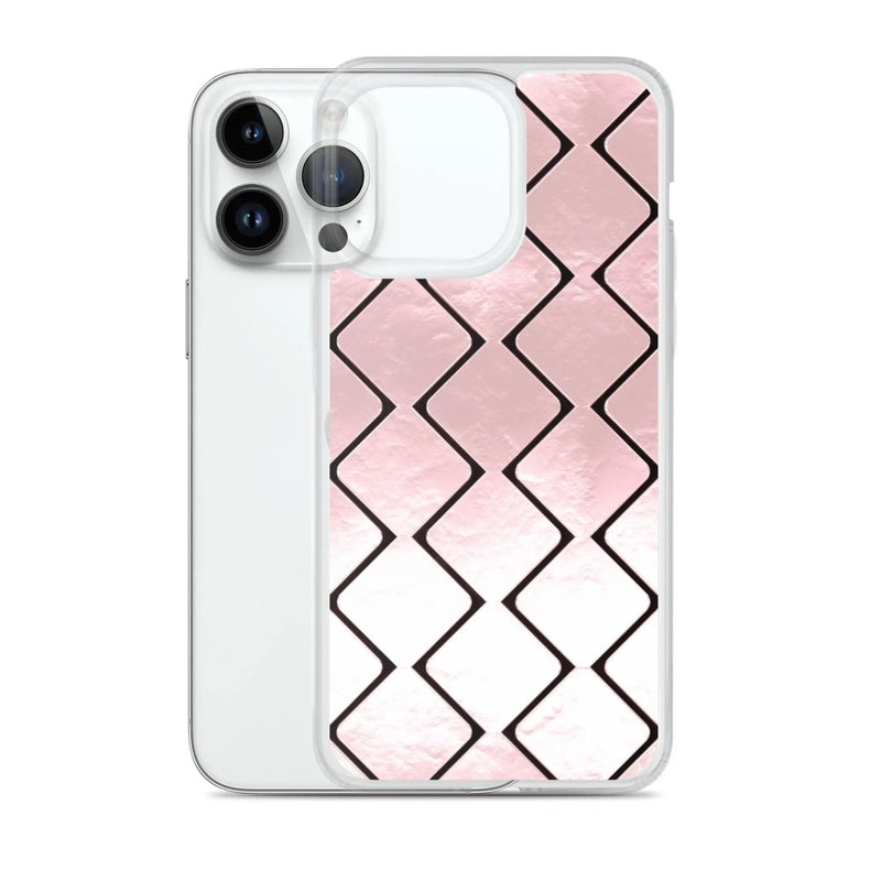 Load image into Gallery viewer, Metal Rose Golden Grid Flexible Clear iPhone Case Bump Resistant Corners CREATIVETECH