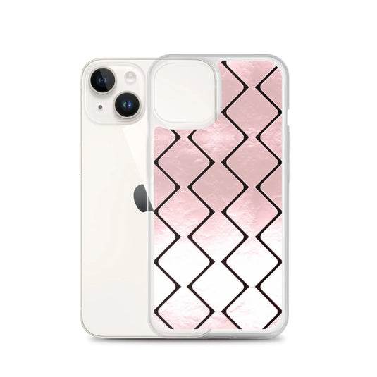 Metal Rose Golden Grid Flexible Clear iPhone Case Bump Resistant Corners CREATIVETECH