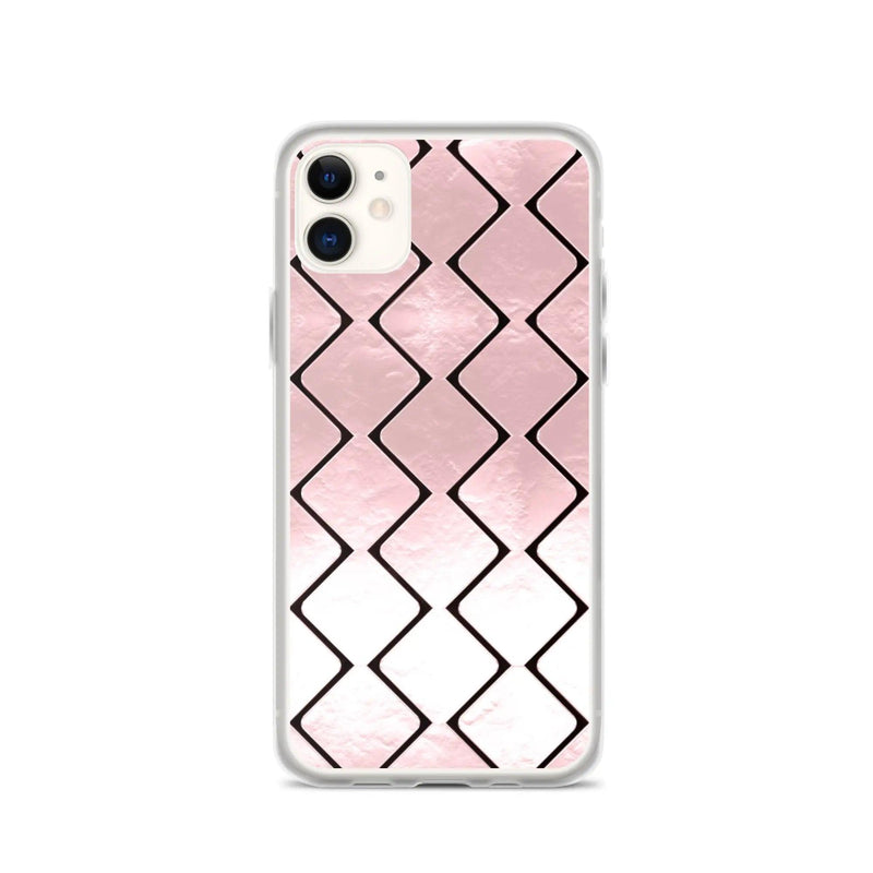 Load image into Gallery viewer, Metal Rose Golden Grid Flexible Clear iPhone Case Bump Resistant Corners CREATIVETECH