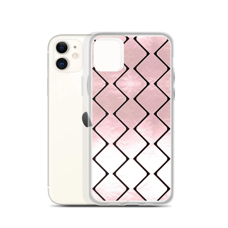 Load image into Gallery viewer, Metal Rose Golden Grid Flexible Clear iPhone Case Bump Resistant Corners CREATIVETECH