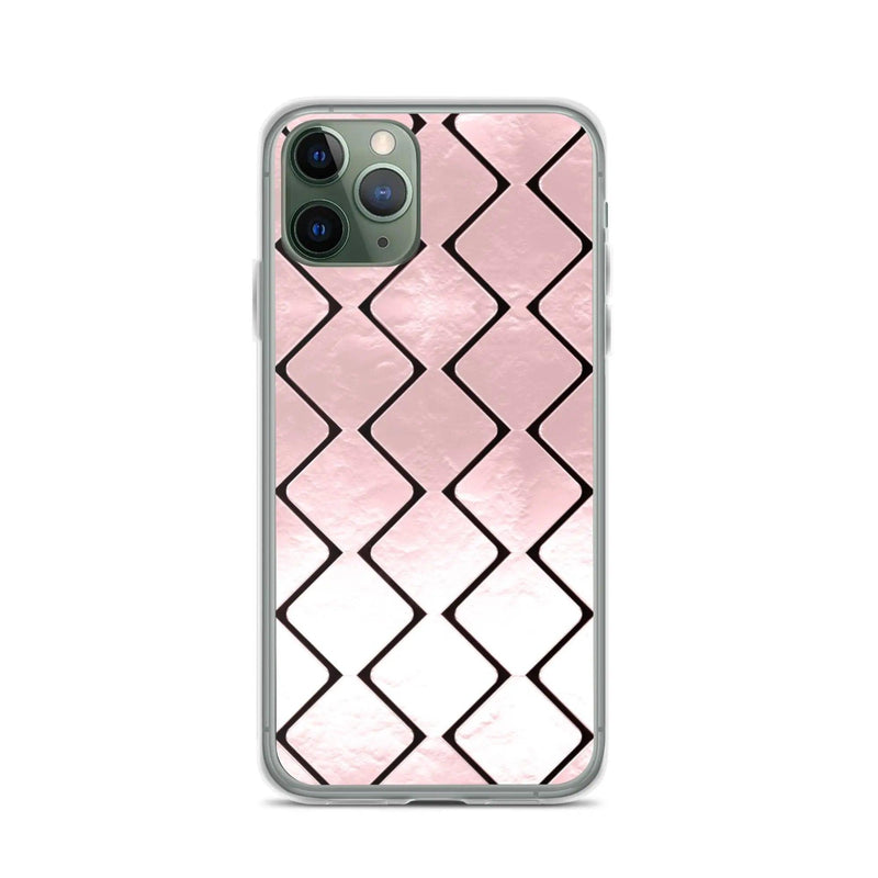 Load image into Gallery viewer, Metal Rose Golden Grid Flexible Clear iPhone Case Bump Resistant Corners CREATIVETECH