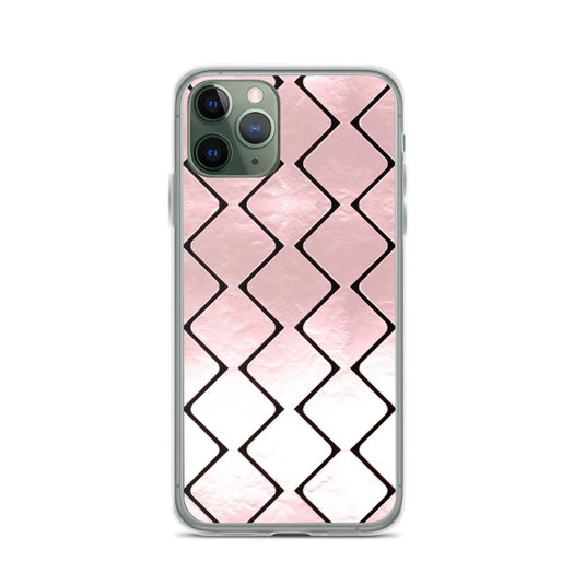 Metal Rose Golden Grid Flexible Clear iPhone Case Bump Resistant Corners CREATIVETECH