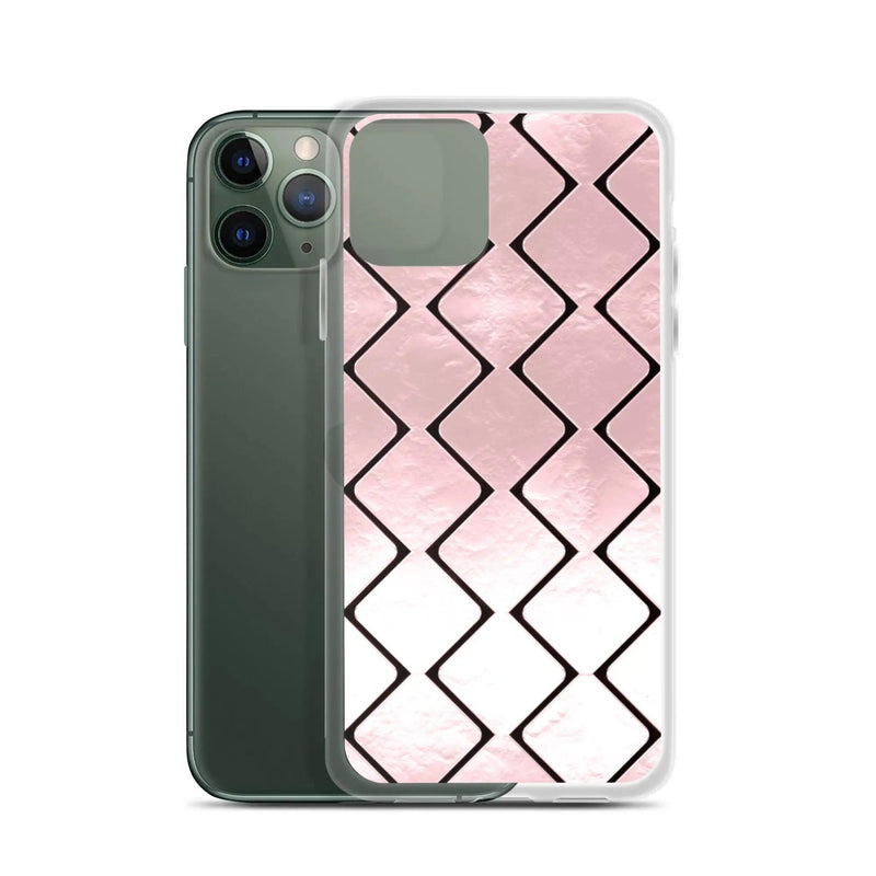 Load image into Gallery viewer, Metal Rose Golden Grid Flexible Clear iPhone Case Bump Resistant Corners CREATIVETECH