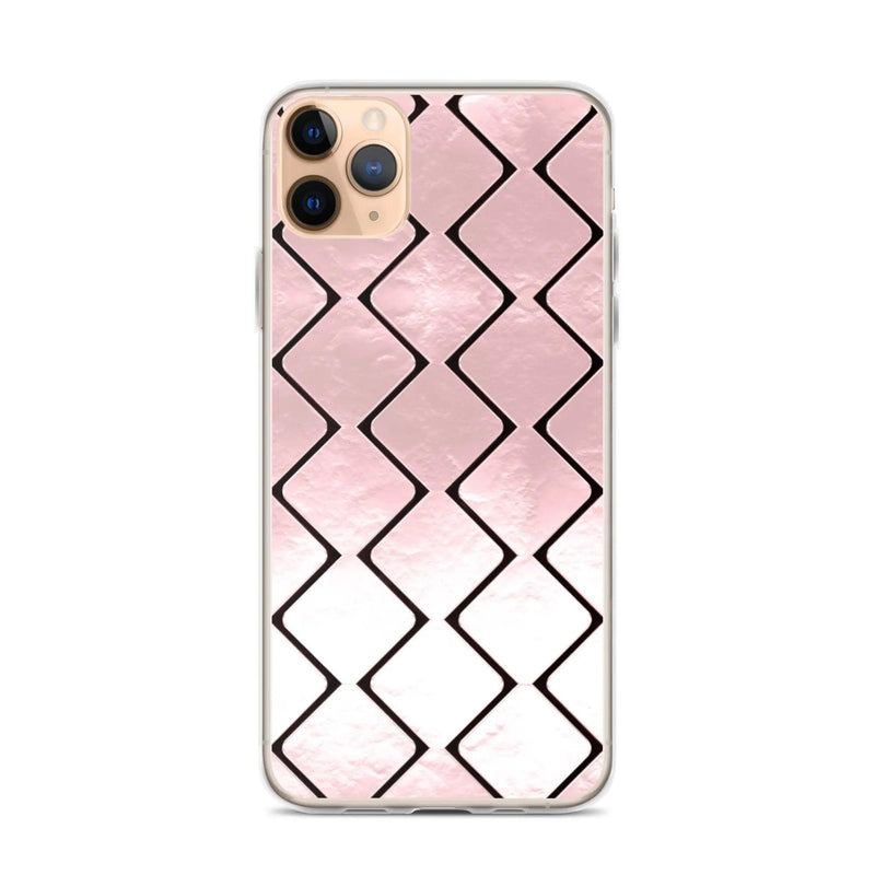 Load image into Gallery viewer, Metal Rose Golden Grid Flexible Clear iPhone Case Bump Resistant Corners CREATIVETECH