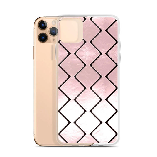 Metal Rose Golden Grid Flexible Clear iPhone Case Bump Resistant Corners CREATIVETECH