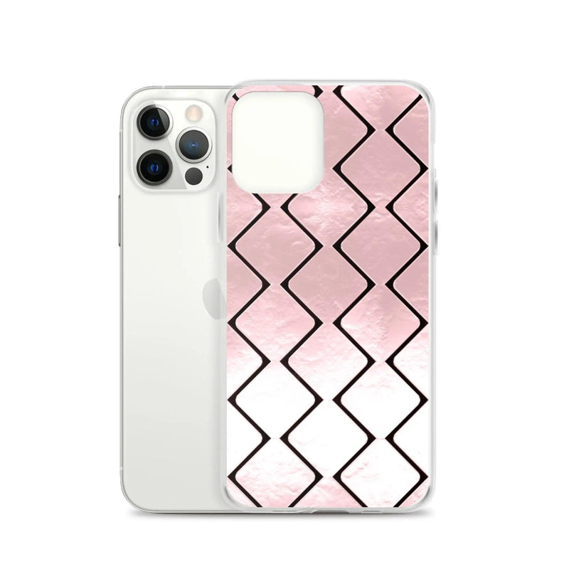 Load image into Gallery viewer, Metal Rose Golden Grid Flexible Clear iPhone Case Bump Resistant Corners CREATIVETECH