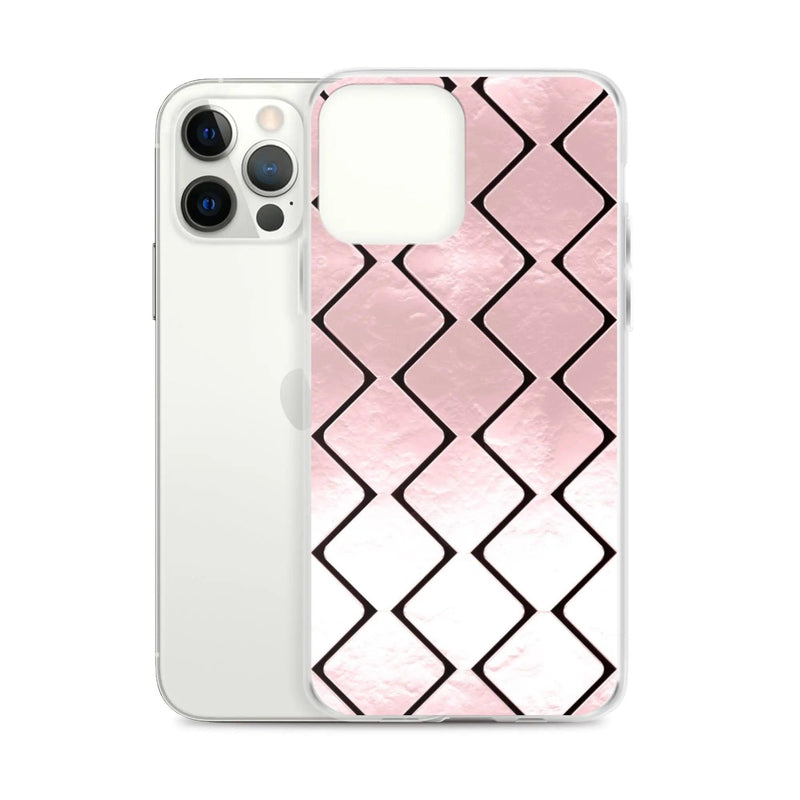 Load image into Gallery viewer, Metal Rose Golden Grid Flexible Clear iPhone Case Bump Resistant Corners CREATIVETECH