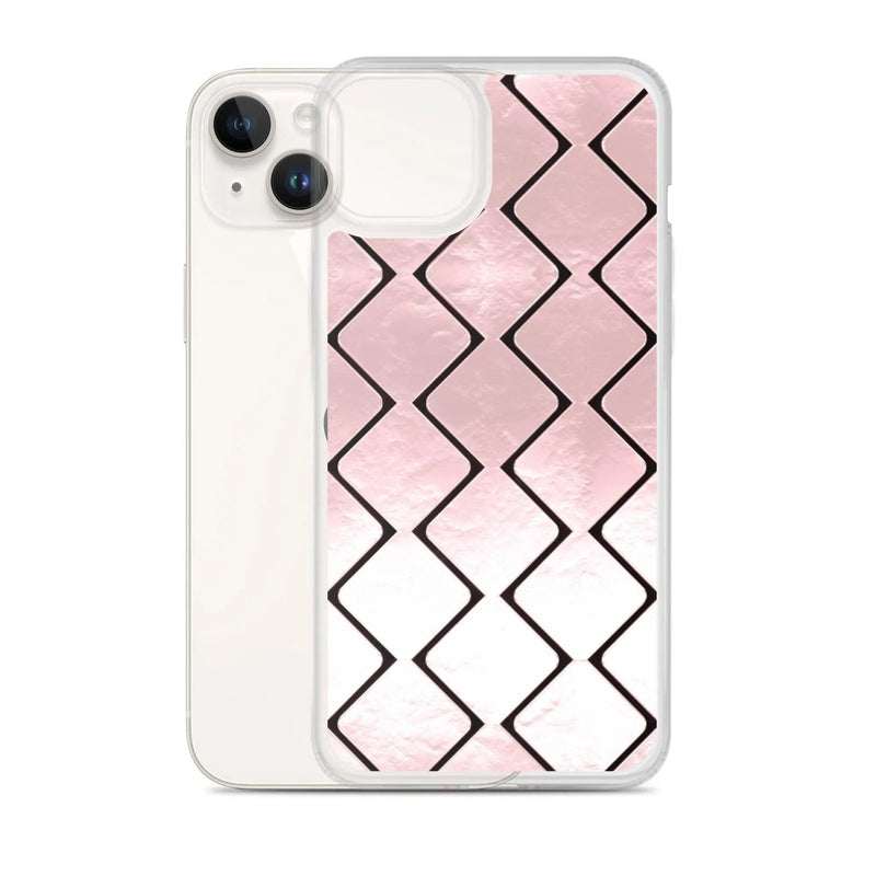 Load image into Gallery viewer, Metal Rose Golden Grid Flexible Clear iPhone Case Bump Resistant Corners CREATIVETECH