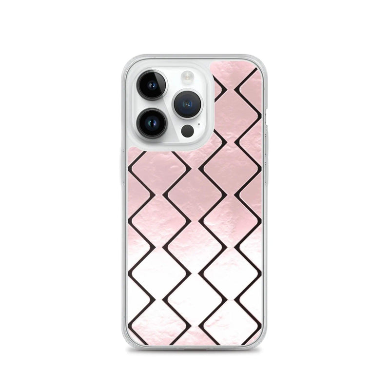 Load image into Gallery viewer, Metal Rose Golden Grid Flexible Clear iPhone Case Bump Resistant Corners CREATIVETECH