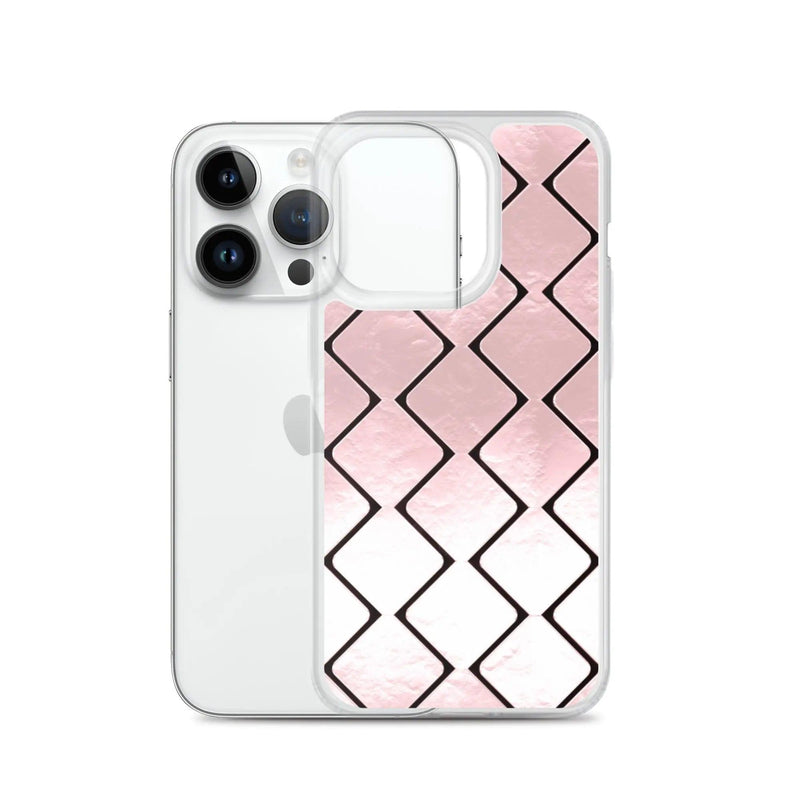 Load image into Gallery viewer, Metal Rose Golden Grid Flexible Clear iPhone Case Bump Resistant Corners CREATIVETECH