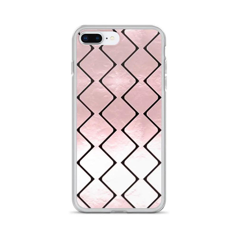 Load image into Gallery viewer, Metal Rose Golden Grid Flexible Clear iPhone Case Bump Resistant Corners CREATIVETECH
