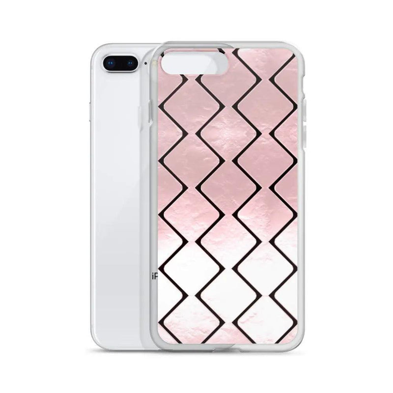 Load image into Gallery viewer, Metal Rose Golden Grid Flexible Clear iPhone Case Bump Resistant Corners CREATIVETECH