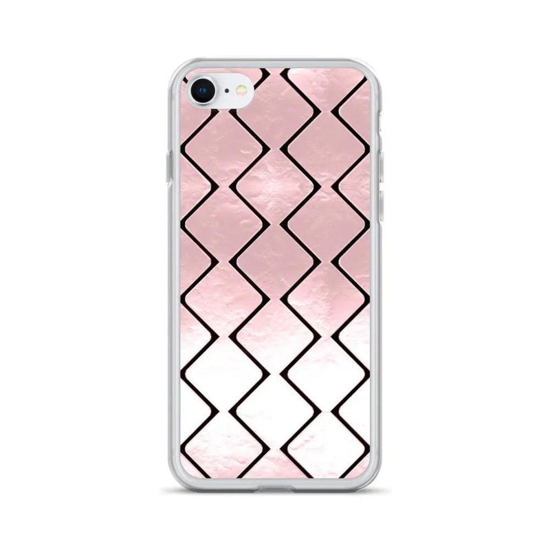 Load image into Gallery viewer, Metal Rose Golden Grid Flexible Clear iPhone Case Bump Resistant Corners CREATIVETECH