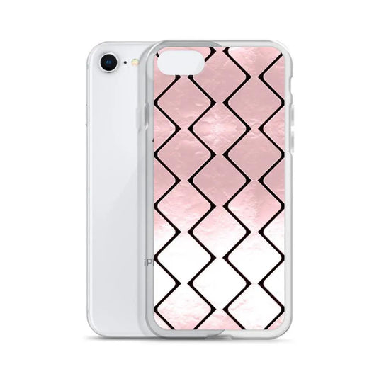 Metal Rose Golden Grid Flexible Clear iPhone Case Bump Resistant Corners CREATIVETECH