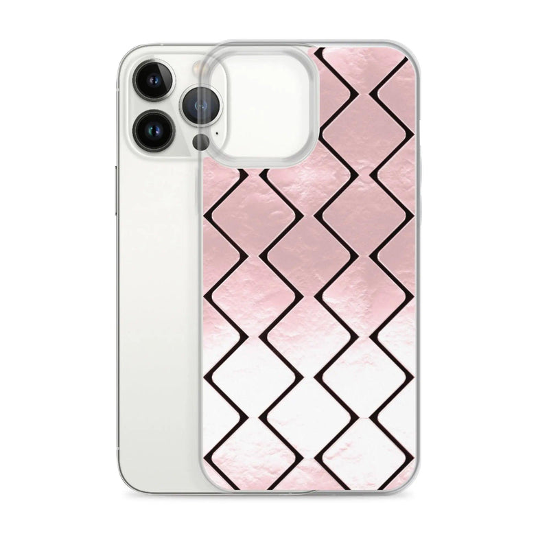 Load image into Gallery viewer, Metal Rose Golden Grid Flexible Clear iPhone Case Bump Resistant Corners CREATIVETECH