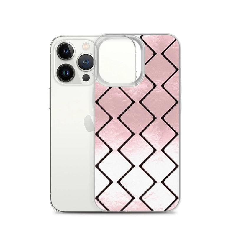 Load image into Gallery viewer, Metal Rose Golden Grid Flexible Clear iPhone Case Bump Resistant Corners CREATIVETECH