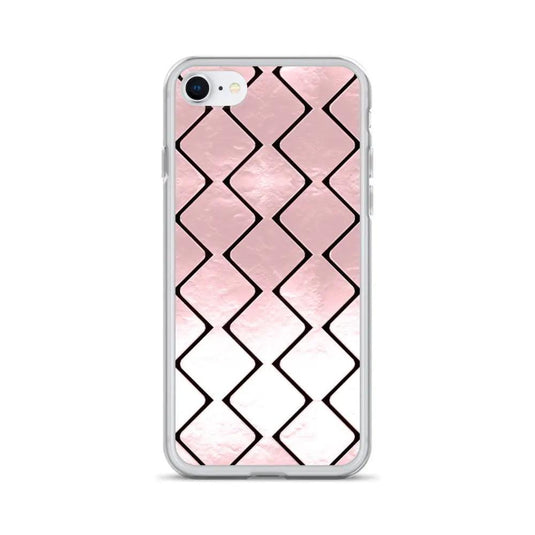 Metal Rose Golden Grid Flexible Clear iPhone Case Bump Resistant Corners CREATIVETECH