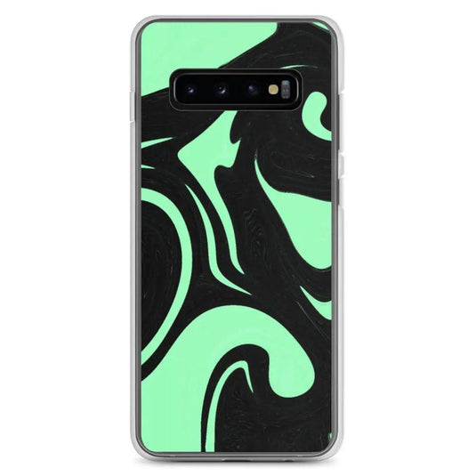 Mint Green Black Industrial Liquid Paint Style Flexible Clear Samsung Case Bump Resistant Corners CREATIVETECH
