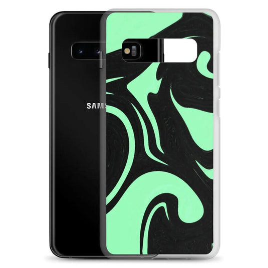 Mint Green Black Industrial Liquid Paint Style Flexible Clear Samsung Case Bump Resistant Corners CREATIVETECH