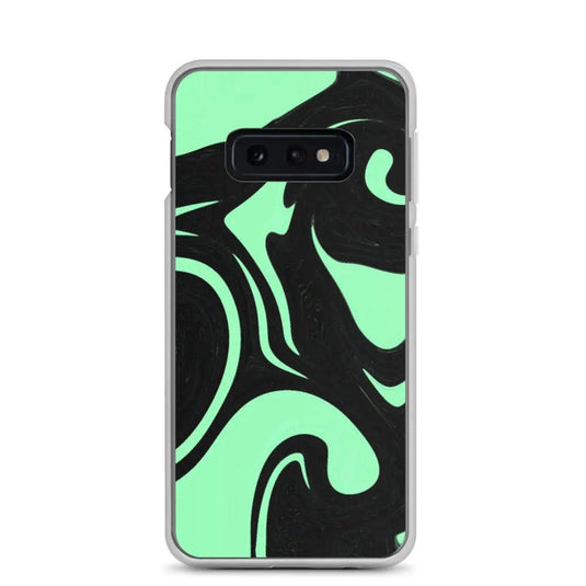 Mint Green Black Industrial Liquid Paint Style Flexible Clear Samsung Case Bump Resistant Corners CREATIVETECH