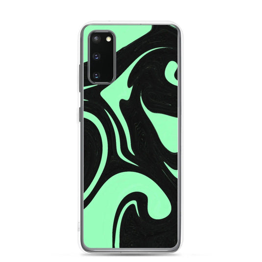 Mint Green Black Industrial Liquid Paint Style Flexible Clear Samsung Case Bump Resistant Corners CREATIVETECH