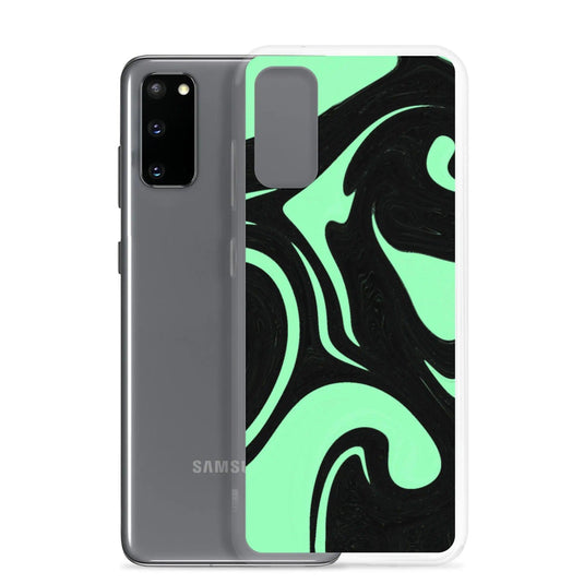 Mint Green Black Industrial Liquid Paint Style Flexible Clear Samsung Case Bump Resistant Corners CREATIVETECH