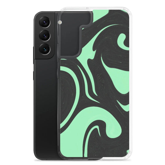 Mint Green Black Industrial Liquid Paint Style Flexible Clear Samsung Case Bump Resistant Corners CREATIVETECH
