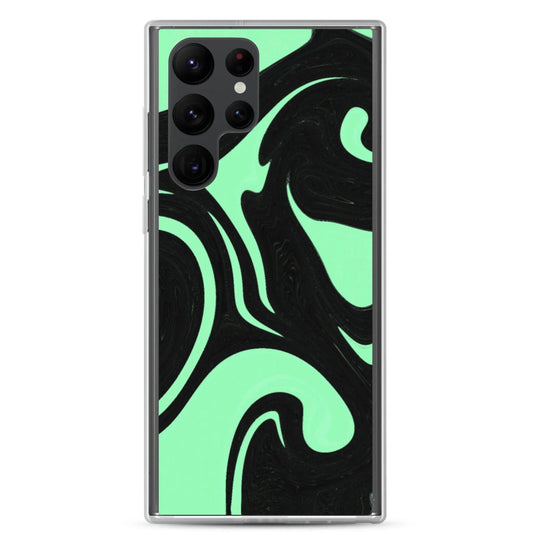 Mint Green Black Industrial Liquid Paint Style Flexible Clear Samsung Case Bump Resistant Corners CREATIVETECH