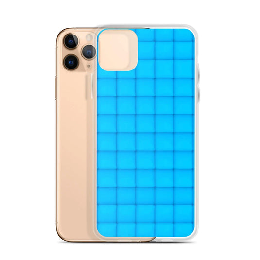 Neon Blue Cubic Style Squishy Flexible Clear iPhone Case Bump Resistant Corners CREATIVETECH