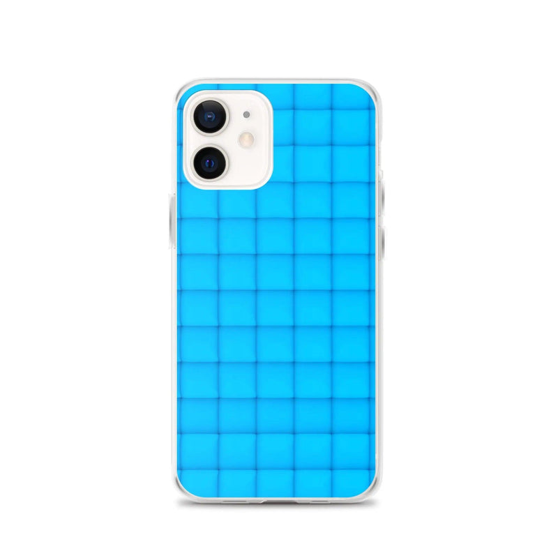 Load image into Gallery viewer, Neon Blue Cubic Style Squishy Flexible Clear iPhone Case Bump Resistant Corners CREATIVETECH