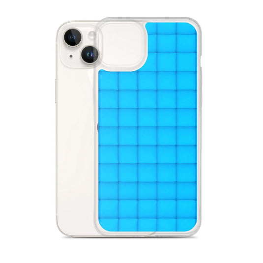 Neon Blue Cubic Style Squishy Flexible Clear iPhone Case Bump Resistant Corners CREATIVETECH