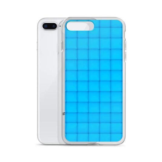 Neon Blue Cubic Style Squishy Flexible Clear iPhone Case Bump Resistant Corners CREATIVETECH