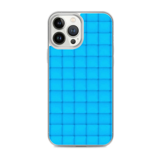 Neon Blue Cubic Style Squishy Flexible Clear iPhone Case Bump Resistant Corners CREATIVETECH
